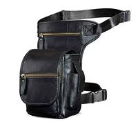 Le'aokuu Moda Hombre Bolsa de Caza Bolsa de Pesca Cinturón Bolso Cinturón Fanny Paquete de la Cintura Bolsa de la Pierna caída Bolsa de Mensajero de Cuero de Vaca 3110
