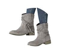 Leaomuny Botines Mujer Tacon Clásico Comodos Elegante Botines Chelsea Tacon Ancho Moda Cómodas Cremallera Botas Planas Moda Impermeables Zapatos Trekking Zapatos Con Plataforma Senderismo