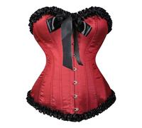 Leaomuny Corsé de mujer con corsé de corazón, corsés Top Slim Mujer Corsé Corsé de corazón gótico negro corsé vampiro gótico fiesta corsés carnaval pirata con cordón para sin tirantes, Vino, M