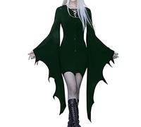 Leaomuny Disfraz de Halloween medieval mujer retro vestido gótico para mujer disfraz de Halloween vestido de bruja Sexy Curvy Vestido de noche para Halloween Carnaval Medieval Vestido renacentista