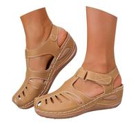 Leaomuny Sandalias Ortopédicas De Punta Cerrada Para Mujer, Ortopedicas Zapatos Verano Comodos Vestir Elegantes Fiesta Planas Y Soporte Cómodas, Informales, Transpirables, Antideslizantes, Zapatos