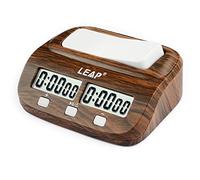 LEAP Reloj de ajedrez digital profesional para juegos de mesa, temporizador con función de alarma (tienda oficial) aspecto de madera