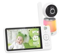 LeapFrog LF1726FHD 5.5" 1080p FHD Display Video Baby Monitor with up to 2500 ft range, 360 Pan & Tilt, 4X Zoom, Color Night Light, Color Night Vision,Soothing Sounds,Secure Transmission,Smart Sensors