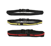 Leapiture 3 Piezas Mini Riñonera para Deportes al Aire LibreBolsa Deportiva de Cintura Paquete de Cintura Invisible antirrobo Doble Bolsillo Cinturón para teléfono Impermeable (Amarillo Negro Rojo)