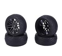 Leapiture 4 Uds 85mm RC Ruedas De Coche 1/10 Universal Crawler Vehículo Neumáticos Conjunto De Neumáticos Control Remoto Accesorios De Coche(Negro)