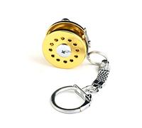 Leapiture Mini Carrete de Pesca Llavero Decorativo Carrete de Pesca Anillo de Llave de Aluminio pescando Carrete Colgante Replica de Carrete de Carrete para Pescador
