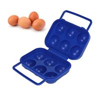Leapiture Soporte para huevos de 6 rejillas, cartones de huevos para refrigerador, contenedor de almacenamiento de huevos a prueba de golpes para el hogar, cocina, pícnic al aire libro, (Azul)