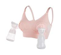 LEAPOVER Extractor de leche manos libres para mujer, brasier de lactancia ajustable para maternidad, brasier de lactancia, rosa, M