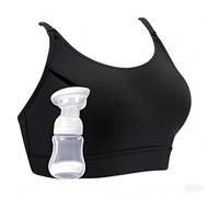 LEAPOVER Mujeres Manos Libres Bomba De Lactancia De Mama Bomba De Bombeo De Maternidad Sujetador De Enfermería, Negro, S