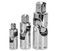 Leapture 3 PCS Juego de unión universal CR V Mirror de acero Pulido Adaptador de enfriamiento 1/4in 3/8in 1/2in para la reparación de maquinaria de llave de enchufe