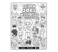 Learn Jobs with Zizo: A Fun Coloring Book for Kids Ages 3-8 | 20 Amazing Jobs & Professions to Discover and Color