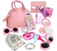 Learn2m Juega el bolso para nias pequeas edades de 3 a 6 mi primer juguete de bolso con maquillaje de bolsos Gafas de sol Tarjetas de crdito d