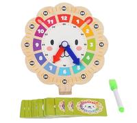 Learning Clock, Color Sorting Toy, Lion-Shaped Teaching Clock, Wooden Number Puzzle, Hands-On Time Model, Safe Material, perfect for Kindergarten, Homeschool, Preschool Education, 16.8x18.5cm Wood