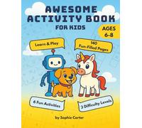 Learning & Fun Activity Book for Kids Ages 6-8: Word Search, Sudoku, Spot the Difference, Math Puzzles