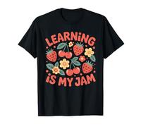 Learning Is My Jam Strawberry Cherry Back To School Camiseta