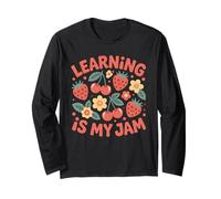 Learning Is My Jam Strawberry Cherry Back To School Manga Larga