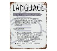 Learning Poster Text Analysis Method Metal Tin Sign Vintage School Decor for English Classroom Library Study Room 8 X 12 inch