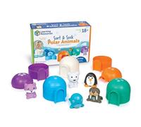 Animales Polares para Buscar y clasificar de Learning Resources, Actividades para niños pequeños, Juguetes didácticos, Set didáctico, Juguetes para enseñar, 15 Piezas, 18 Meses, LER6811