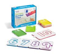 Learning Resources Bandejas de números sensoriales, Juguetes educativos, 3+, Tablero para trazar con los Dedos y Aprender matemáticas, Trazo de números, Contar del 1 al 10, recursos para la Clase