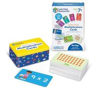 Learning Resources Cartas Flash Gigantes de Multiplicación, para Visualizar y Aprender las Tablas del 0 al 12, con Ilustraciones y Caja de Almacenamiento, Juego Portátil, Regalo Niño y Niña 7 8 9 Años