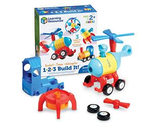 Learning Resources Construye un Cohete-Tren-helicóptero 1-2-3 Build it