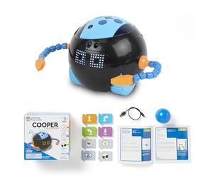Learning Resources Cooper - Robot Stem Infantil - Programación sin Pantallas - Desde 5 Años - USB Recargable - Actividades de Codificación para Casa y Aula