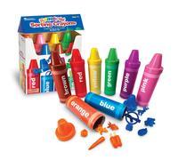 Learning Resources Crayones clasificadores de arco iris - 56 piezas Crayones para nios a partir de 3 aos Reconocimiento temprano de colores y c