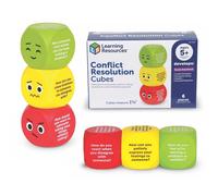 Learning Resources Cubos de resolución de conflictos para niños 5+, 6 Cubos de Espuma Suave con indicaciones de conversación para Usar en casa o en Clase