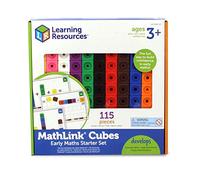 Learning Resources Set de Actividades con Cubos Mathlink, policubos para matemáticas Infantil, contando manipulativos matemáticas, Bloques multibase, 3 años
