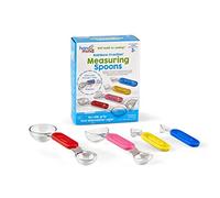 Learning Resources Cucharas medidoras Rainbow Fraction, juego de 4 cucharas medidoras, ingredientes secos o líquidos, aprender fracciones medidas y matemáticas, volumen y capacidad, 3+