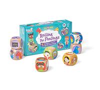 Learning Resources Dados de los Sentimientos, Juego de Habilidades Sociales y Emocionales para Niños, Actividades con Emociones y Personajes, Dados de Madera Grandes, 5+ Años