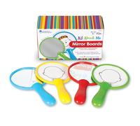 Learning Resources Espejos-Pizarra All About, Juego de 4, Desarrollo socioemocional, Montessori, 3 años