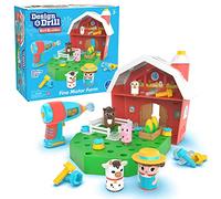 Establo con Figuras atornillables Bolt Buddies de Design & Drill de Learning Resources, Set de Juegos Inspirado en la Granja con Personaje de Granjero, Juguetes de construcción y Stem para niños, 3+