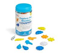 Learning Resources Fichas Explora el Tiempo, 3+, fichas de matemáticas para niños, 6 Formas relacionadas con el Clima en 6 Colores, Juguetes sostenibles, recursos para la Clase