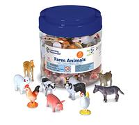 Learning Resources Figuras de Animales de la Granja, 60 Piezas, 3+ Años | Clasifica animales por especie o color, practica conteo y crea patrones con figuras de granja realistas fáciles de manipular