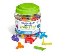 Learning Resources- Figuritas de los vehículos del Barrio, Figuras Aula para niños, Contar, Relacionar, Clasificar, Hacer Series, Cubo de 72, 3+ años, Multicolor, Mediana (94439)