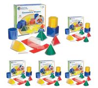 Learning Resources Formas Geométricas Plegables - Set Educativo 3D y 2D con 8 Figuras - Aprendizaje de Volumen, Área y Simetría - A Partir de 7 Años - Regalo Stem (Paquete de 5)
