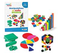 Learning Resources Kit de recursos de matemáticas para Llevar a casa (de 8 a 10 años), Incluyen Cubos encajables, Bloques de Base Diez, círculos con ángulos y fichas de Colores.