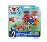 Learning Resources La Aventura en Bici de los Numberblocks Uno y Dos, Juguete Oficial Coleccionable, Incluye los Numberblocks Uno y Dos, Bicicleta tándem, Cascos