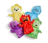 Learning Resources Hand Puppets Familia Feelings Family niños, aprende sobre los Sentimientos, 5 Marionetas con Cinco emociones Distintas, Multicolor, Talla única (95417)