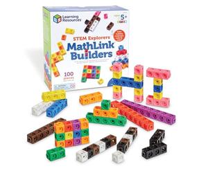 Learning Resources Mathlink Builders - Juego de Construcción Stem para Niños 5+ - Cubos Conectables para Creatividad y Resolución de Problemas - Regalo Educativo