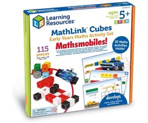 Learning Resources MathLink Cubes Early Maths Activity Set, Juego Educativo para matemáticas tempranas, Incluye 100 Cubos, 15 Tarjetas y guía, para niños de 5 años en adelante