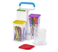 Learning Resources Organizador transparente Create-a-Space, organización para el aula, material del cole, recipiente bolígrafos, 9 componentes