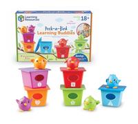 Learning Resources Pajaritos didácticos Peek-a-Bird, Actividades para niños pequeño, Juguetes didácticos Set de Juegos didácticos Juguetes para Aprender los Colores, 15 Piezas, 18+ Meses (LER6812)