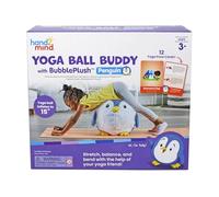 Learning Resources Pelota de Yoga Buddy con pingüino BubblePlush, Pelota de Yoga para niños a Partir de 3 años, Juguete de Yoga para atención, Equilibrio y Movimiento, Incluye 12 Tarjetas de Yoga y