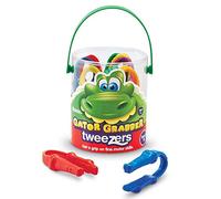 Learning Resources-Pinzas Gator Grabber (Set de 12) psicomotricidad niños, mesa de experimentación infantil, montessori juguete de motricidad fina, herramientas para bandeja de toba para niños, 2 años