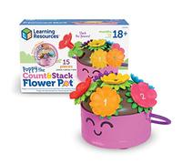 Poppy, la Maceta con Flores para apilar y Contar de Learning Resources, Flores de motricidad Fina, Juguetes para desarrollar la motricidad Fina, Juguetes para niños de Preescolar, 15 Piezas