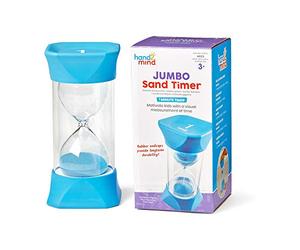 Learning Resources Reloj de arena , reloj de arena de 1 minuto con extremos de goma blanda para no hacer ruido al ponerlo en pausa, ninos, el aula