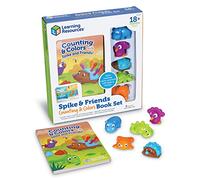 Learning Resources Set con Libro para Aprender a Contar y a reconocer los Colores con Spike y Sus Amigos, Actividades para niños pequeños, Set de Juguetes didácticos, 6 Piezas, 18 años, LER9124