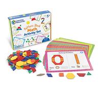 Learning Resources Set de Actividades de matemáticas con Bloques geométricos, Juegos de matemáticas para niños, Juegos didácticos, matemáticas de Preescolar, Montessori, 144 Piezas, 5+ años